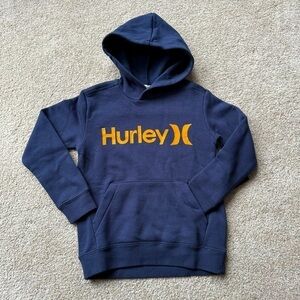 NWT Hurley boys size XS navy blue and gold warm hoodie with front pocket